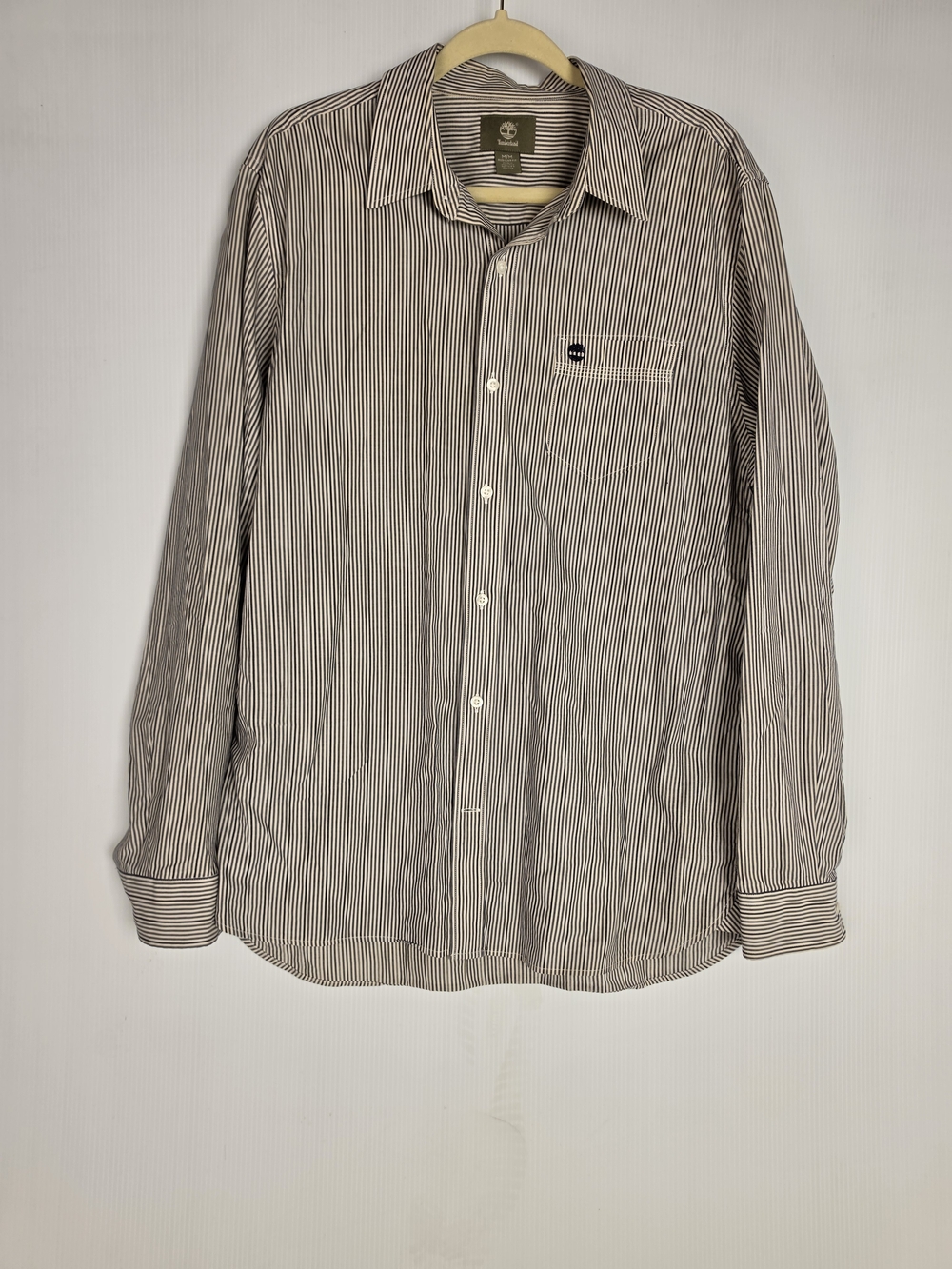 Timberland Men's Vertical Stripe Dress Shirt - Blue/Cream